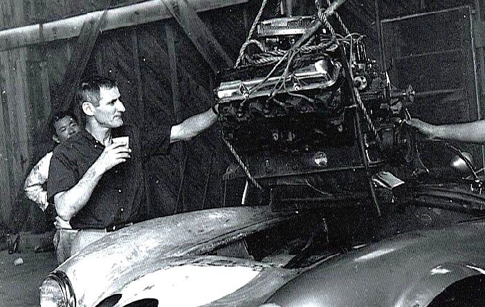 Ken-Miles-in-the-Shelby-Cobra-Racing-Team-workshop